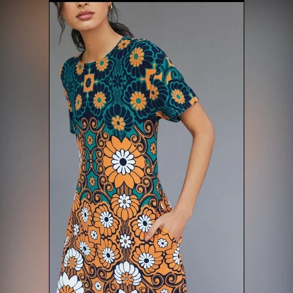 *New* Maeve by Anthropologie Floral Shift Mini Dress, Size Small - Picture 1 of 9